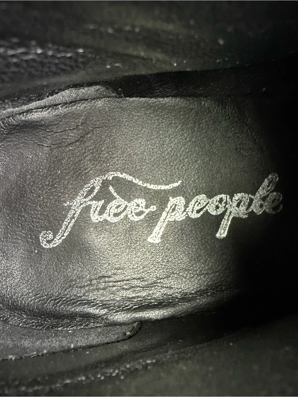 Free People Back Loop Ankle Buckle Boot EU 40 US 10 Washed Black Western